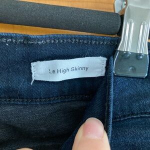 Frame, size 30, le high skinny, dark wash.